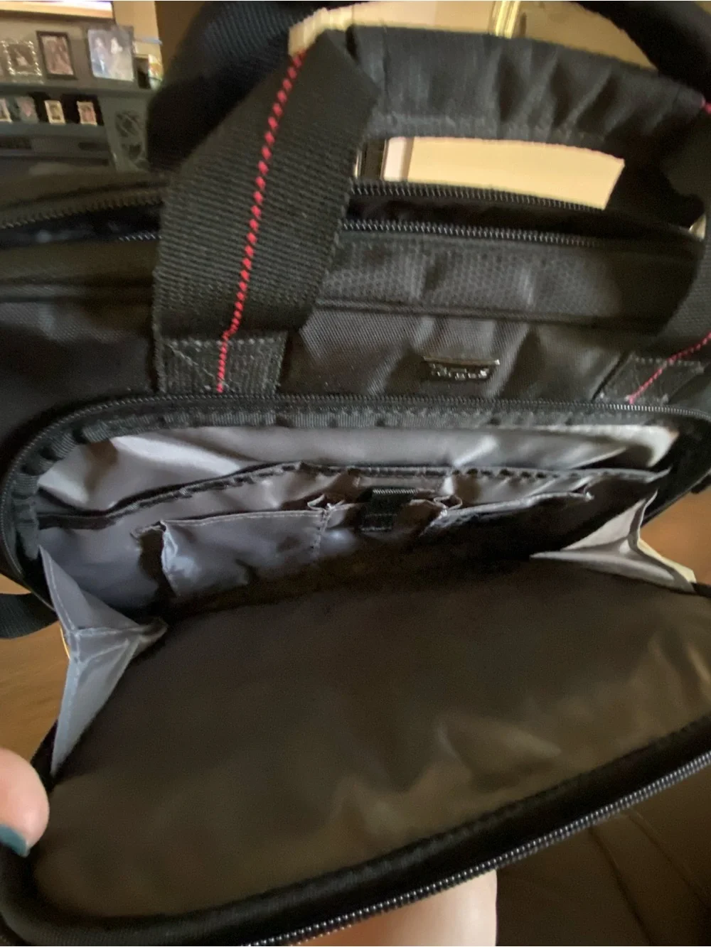 Targus Black Laptop Bag with Red Stitch Accents